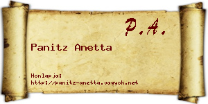 Panitz Anetta névjegykártya